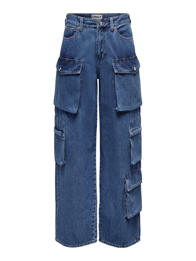 ONLY ONLJamey loose baggy cropped normalhöga jeans - 15274037