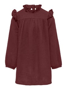 ONLY Regular Fit O-hals Kort kjole -Cherry Mahogany - 15274048