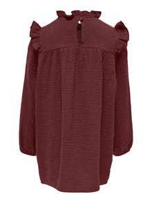 ONLY Regular Fit Round Neck Short dress -Cherry Mahogany - 15274048