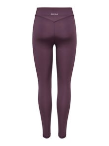 ONLY Leggings Tight Fit Taille haute -Eggplant - 15274112
