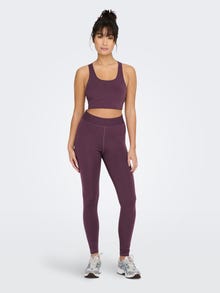 ONLY High waisted Training Tights -Eggplant - 15274112