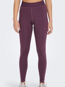 ONLY High waisted Training Tights -Eggplant - 15274112