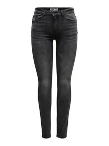 ONLY Skinny Fit Mid waist Jeans -Black Denim - 15274411