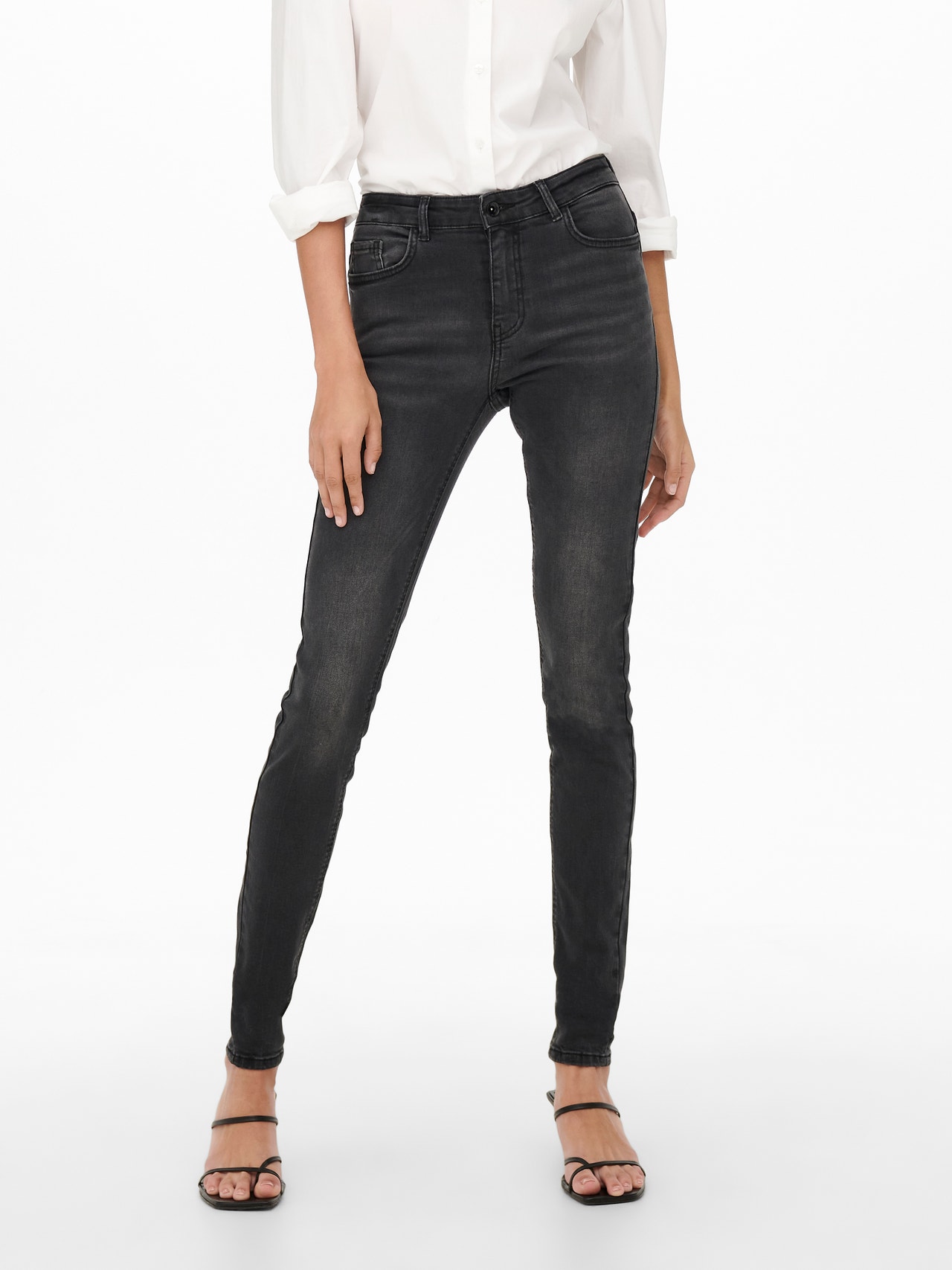 ONLY JDYBlume normal midja Skinny fit-jeans -Black Denim - 15274411