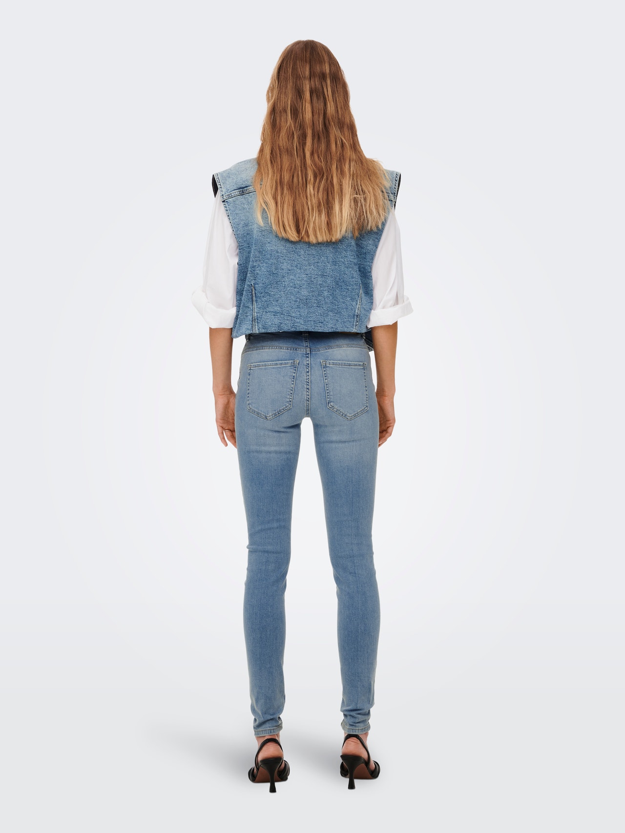 ONLY JDYBlume Mid Destroyed Skinny fit-jeans -Light Blue Denim - 15274412
