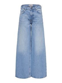 ONLY ONLVELA HW EX WIDE DESTROY Loose fit jeans -Light Blue Denim - 15274581