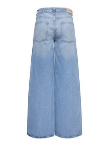 ONLY ONLVELA HW EX WIDE DESTROY Loose fit jeans -Light Blue Denim - 15274581