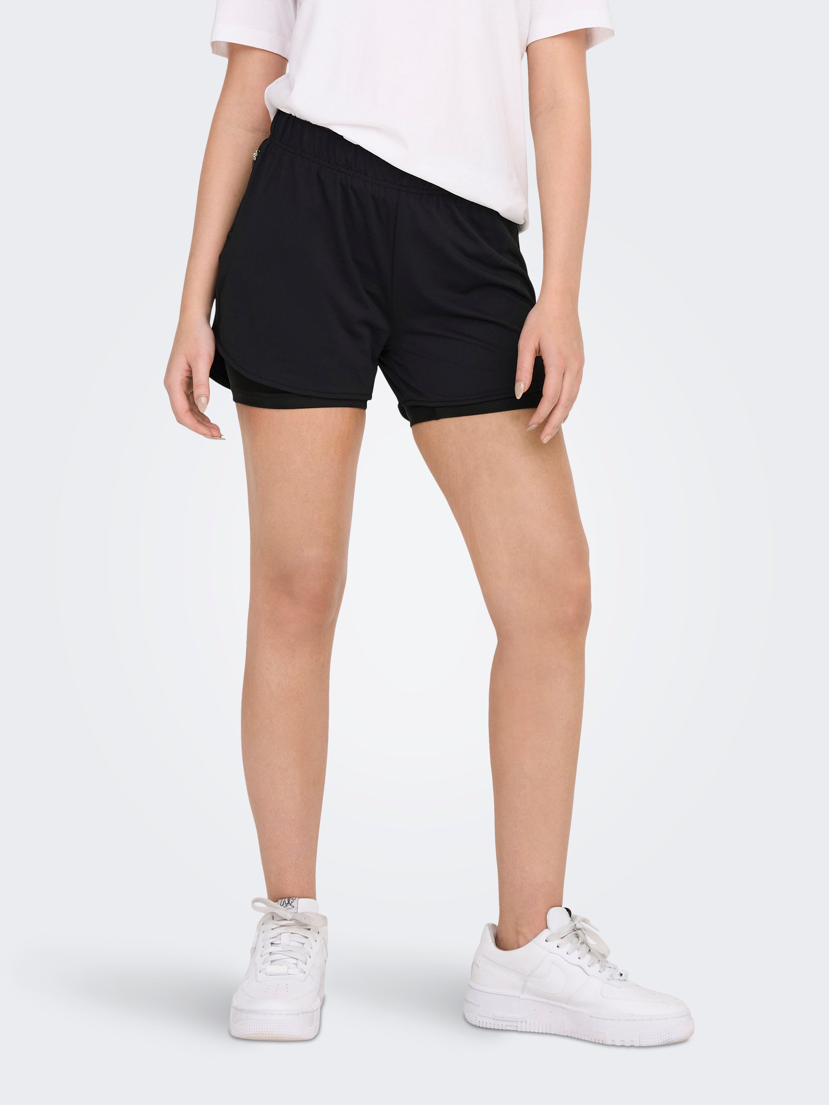 Thumbnail - Onpmila-2 Mittlere Taille Locker Geschnitten Trainingsshorts