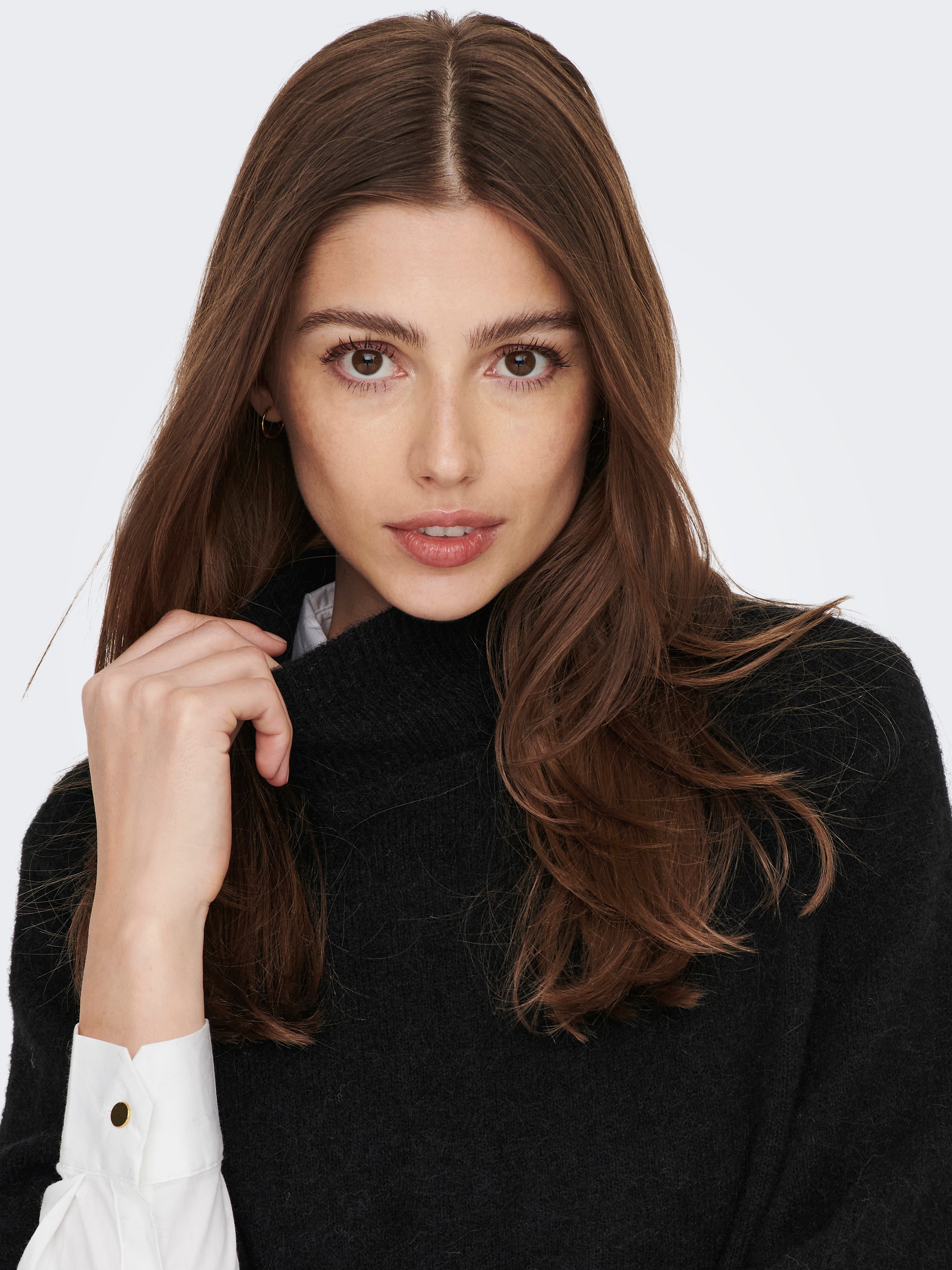 Drawstring High Neck Pullover main image 1