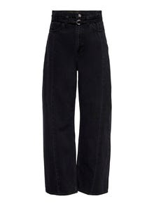 ONLY Jeans Loose Carrot Fit Taille haute -Washed Black - 15274872