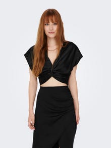 ONLY Cropped Mouwloze top -Black - 15274898
