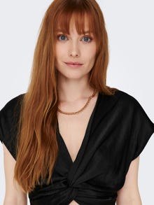ONLY Cropped Mouwloze top -Black - 15274898