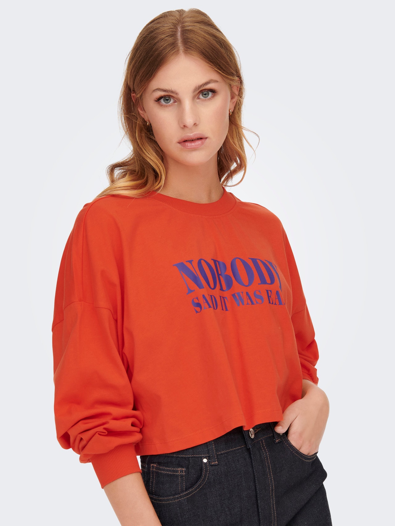 Regular Fit O-Neck T-Shirt ONLY® Medium Orange | 