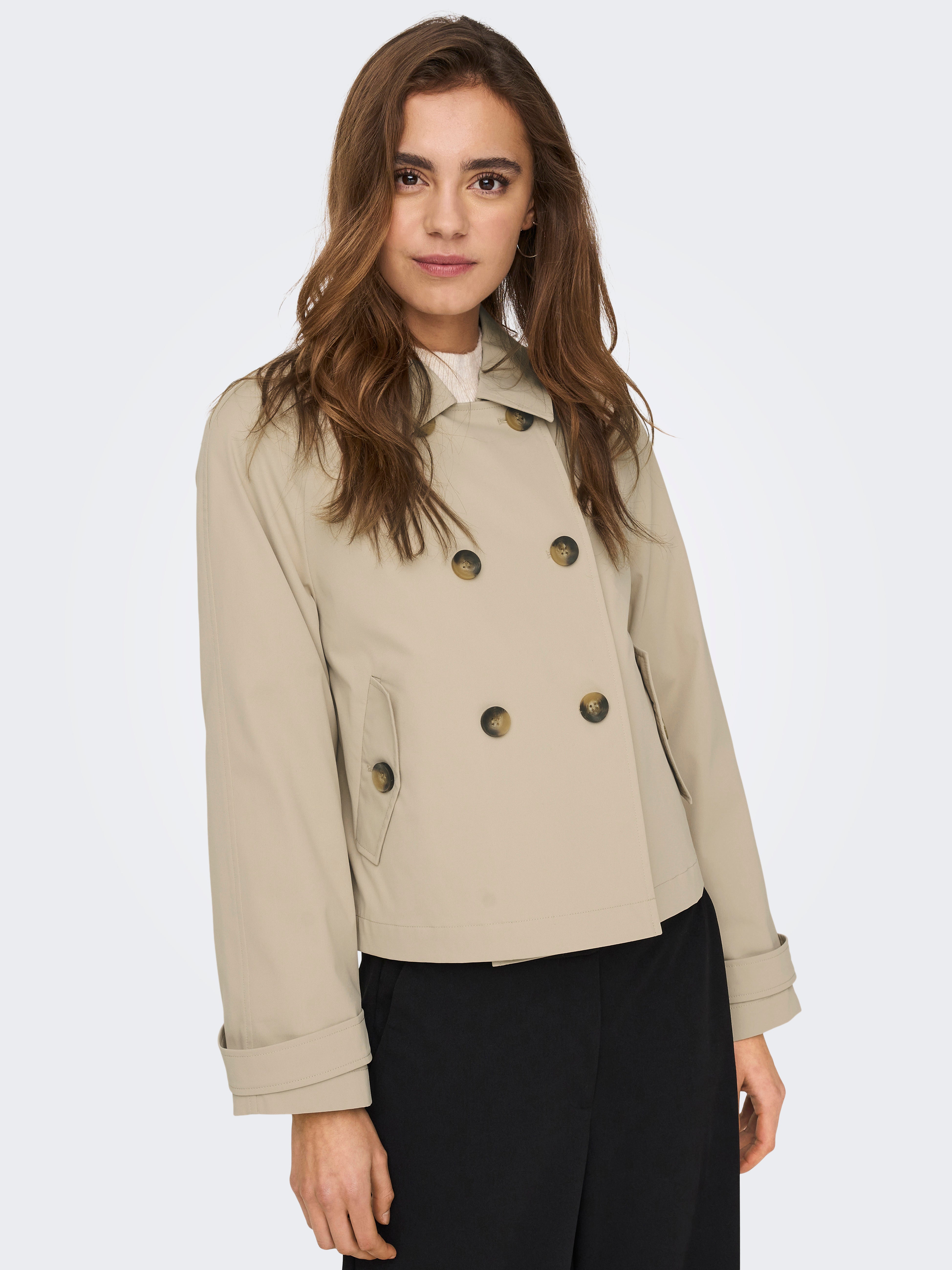 Short tan 2024 trench coat