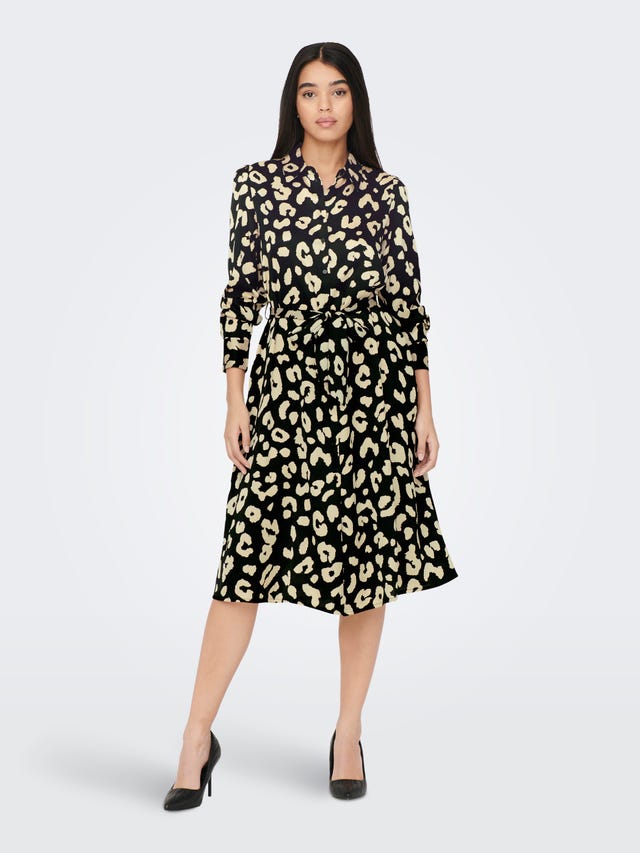 Fifi Long Sleeve Midi Shirt Dress - Size 8 - JDY