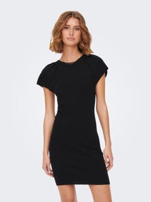 ONLY Relaxed Fit Round Neck Short dress -Black - 15275095