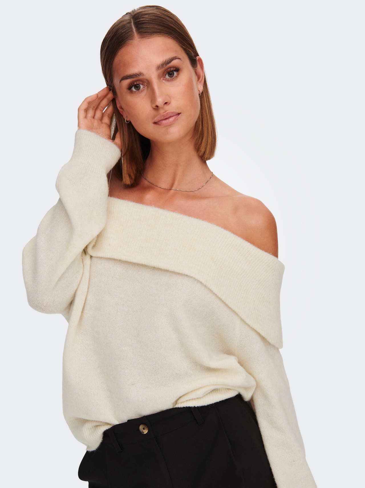 ONLY Off Shoulder Pullover -Whitecap Gray - 15275182