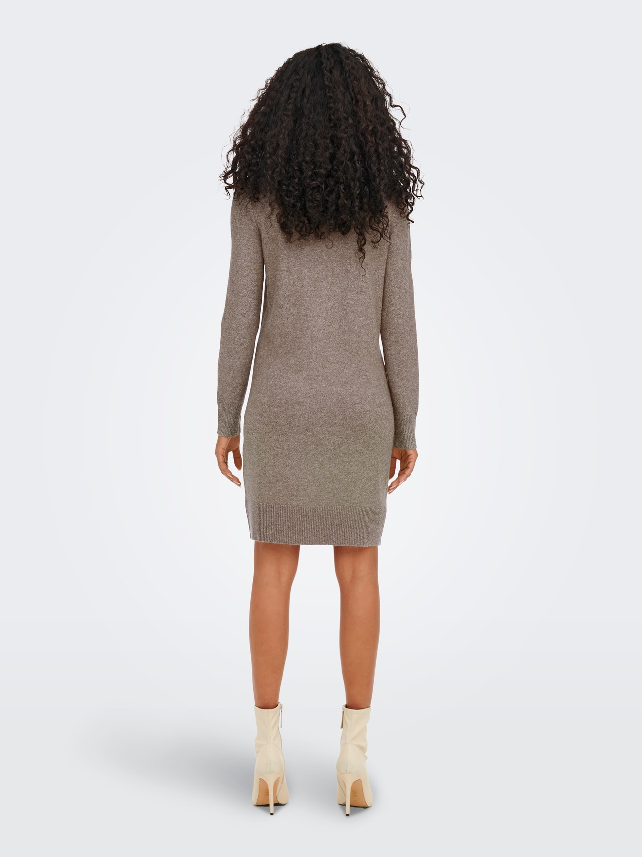 Long sleeved Knitted Dress, Light Brown