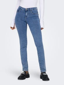 ONLY Slim Fit Middels høy midje Tall Jeans -Medium Blue Denim - 15275307
