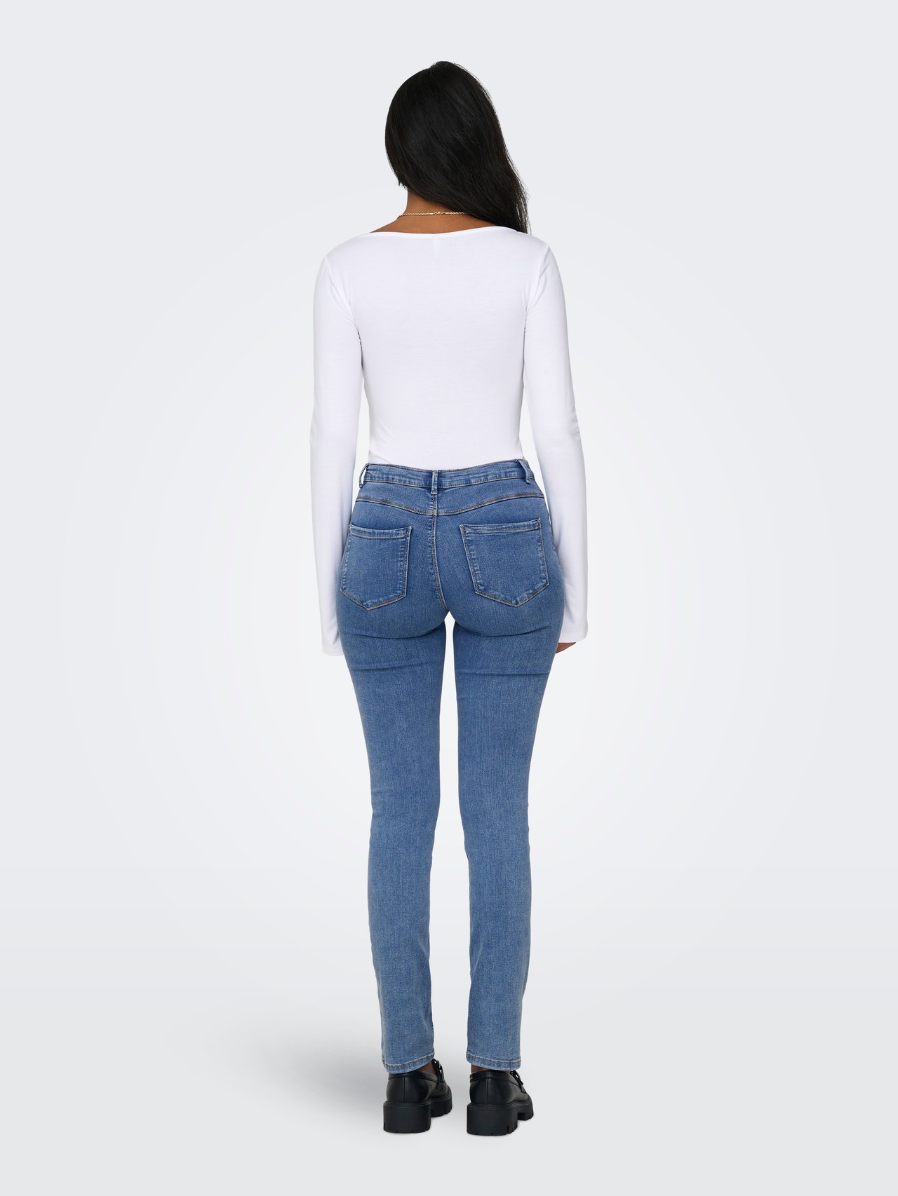 ONLY Jeans Slim Fit Taille moyenne Tall -Medium Blue Denim - 15275307