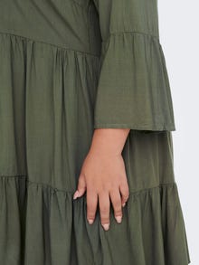 ONLY Normal geschnitten V-Ausschnitt Kurzes Kleid -Olive Night - 15275353