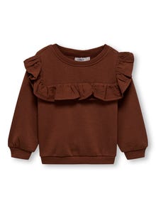 ONLY Mini Frill Sweatshirt -Cherry Mahogany - 15275361