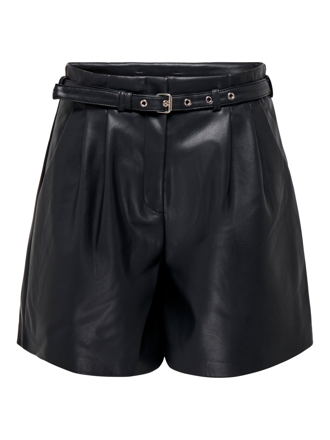 Faux leather shorts, Black