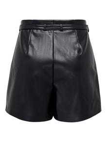 ONLY Faux leather shorts -Black - 15275421