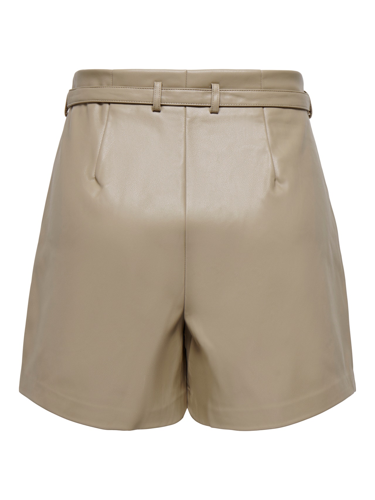 ONLY Faux leather shorts -Weathered Teak - 15275421