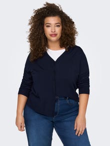 ONLY Curvy Solid Knitted Cardigan -Maritime Blue - 15275488