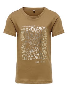 ONLY Foil print t-shirt -Toasted Coconut - 15275506