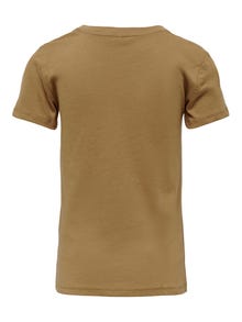 ONLY Slim fit O-hals T-shirts -Toasted Coconut - 15275506