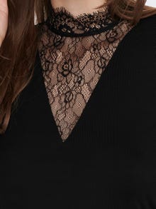 ONLY High Neck Lace Top -Black - 15275598