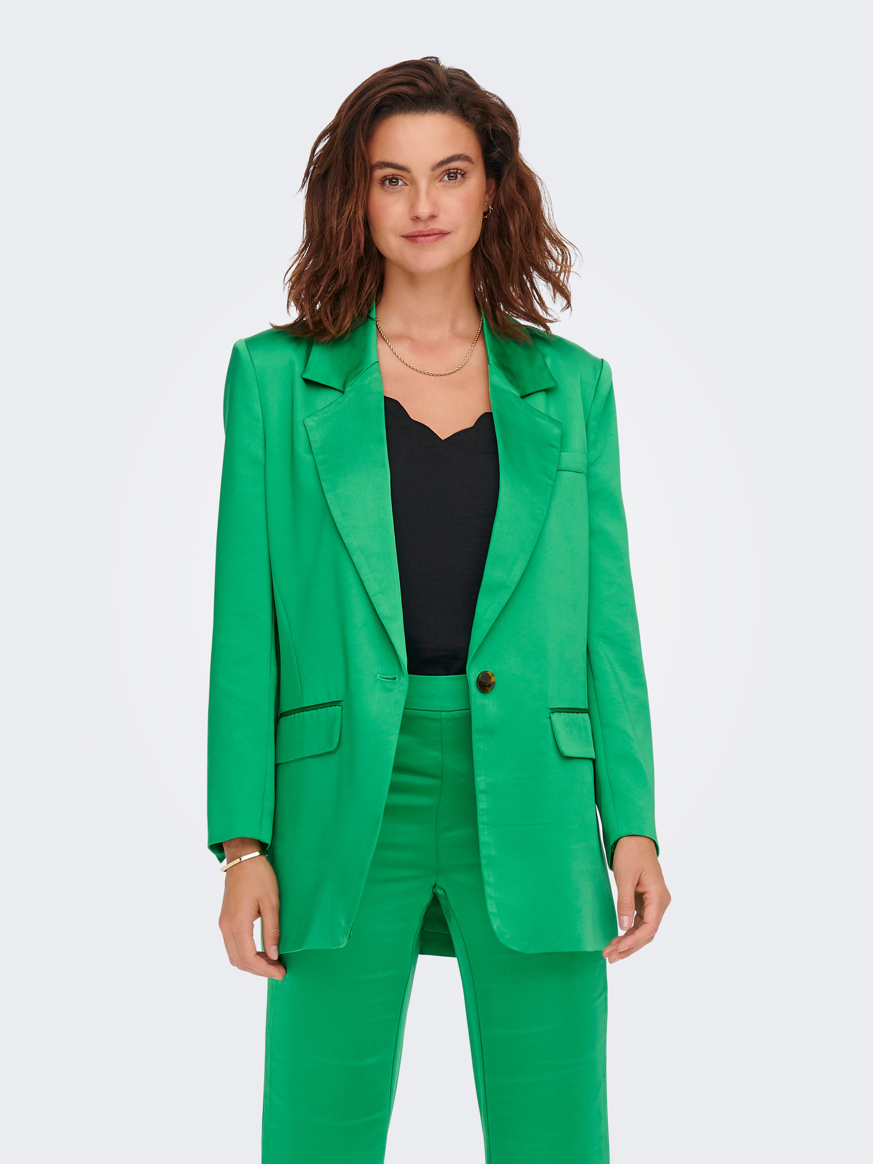 Satin on sale green blazer