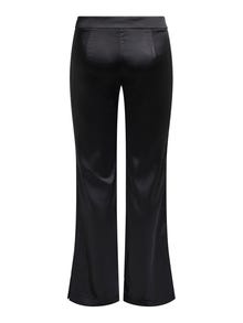 ONLY Mid Waist Flared Slit Trousers -Black - 15275725