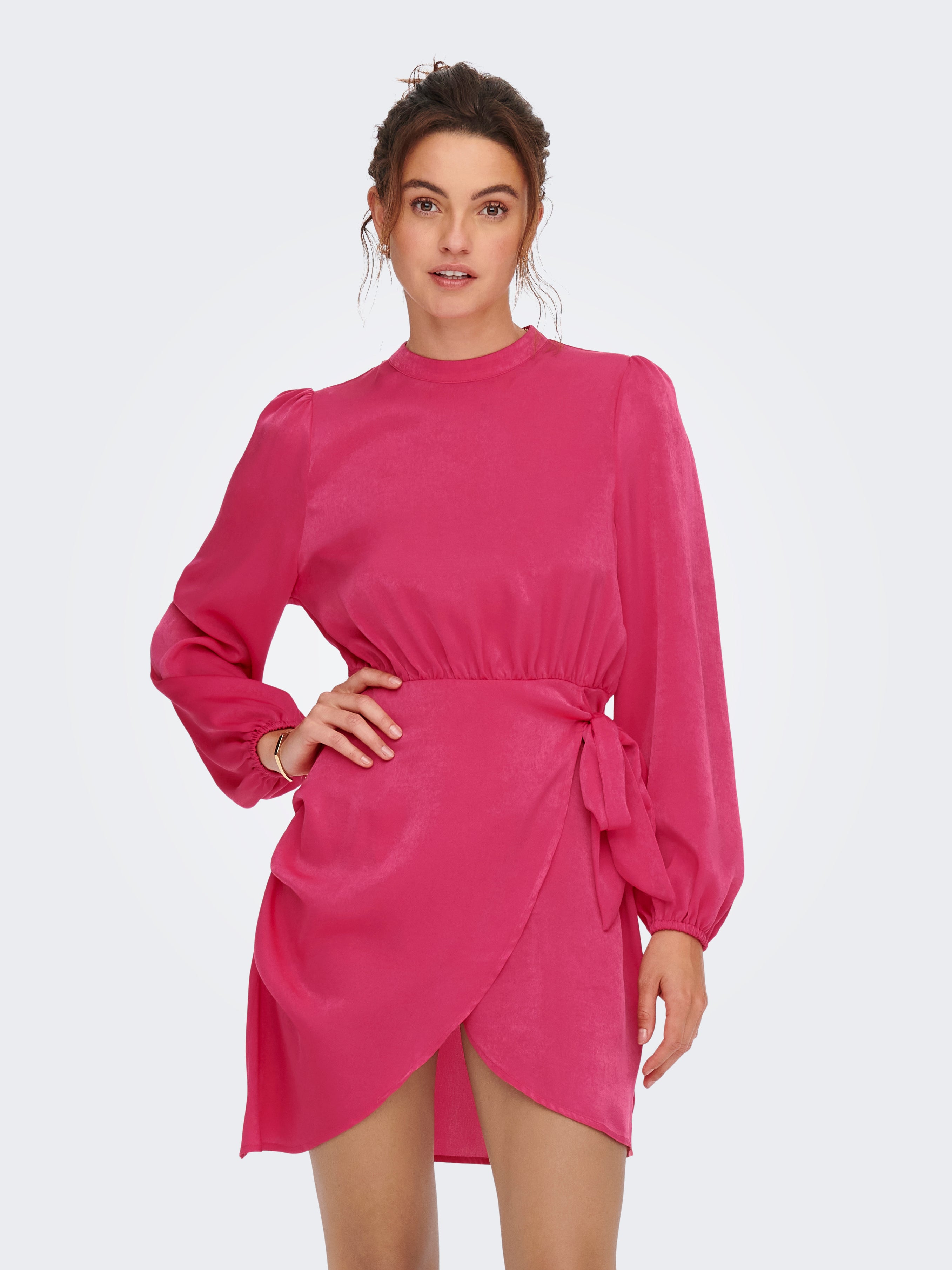 Dark pink sales wrap dress