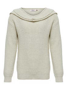 ONLY Regular Fit V-Neck Pullover -Pumice Stone - 15276092