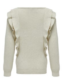 ONLY Knit Pullover With Ruffles -Pumice Stone - 15276092