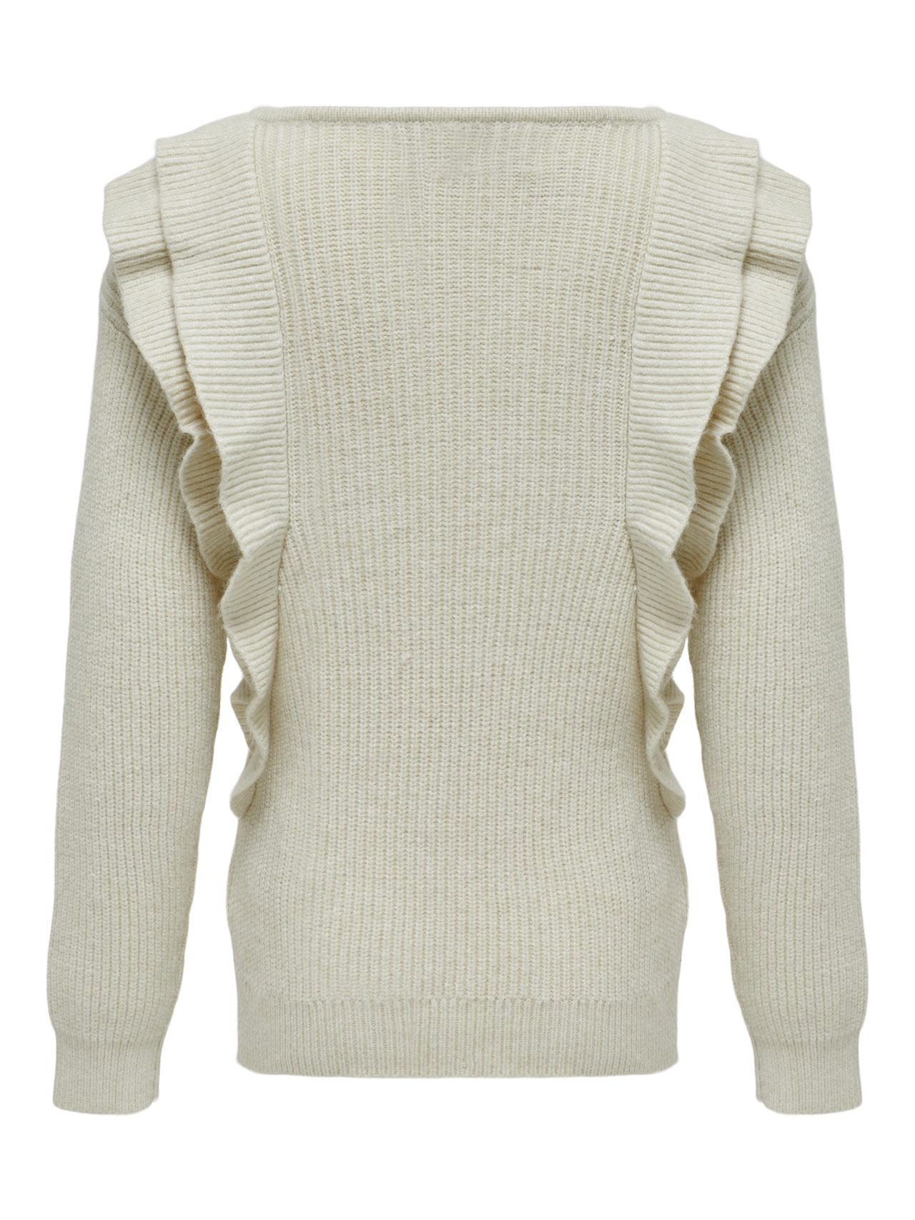 ONLY Knit Pullover With Ruffles -Pumice Stone - 15276092