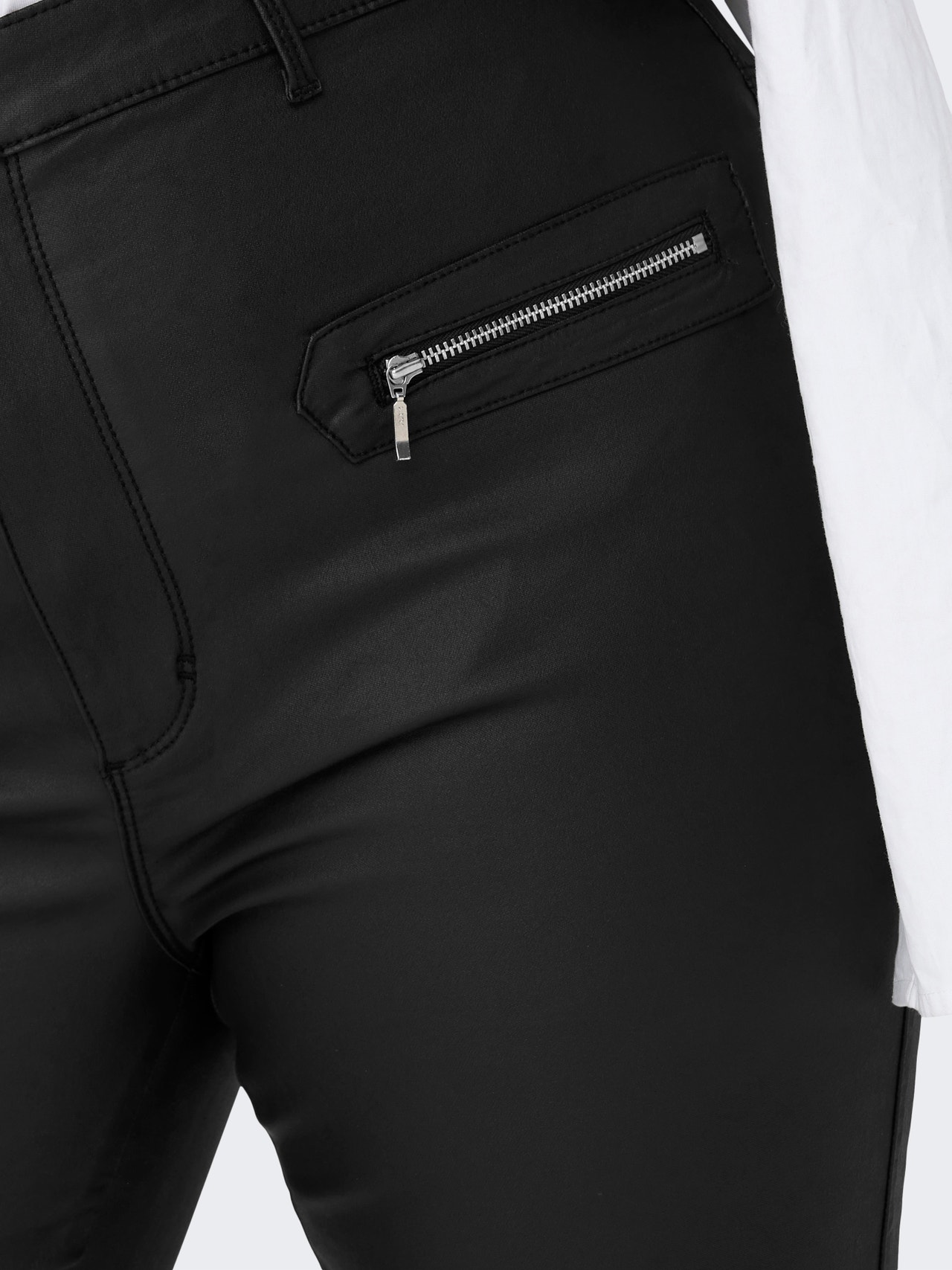 ONLY Pantalones Corte skinny Cintura alta -Black - 15276246
