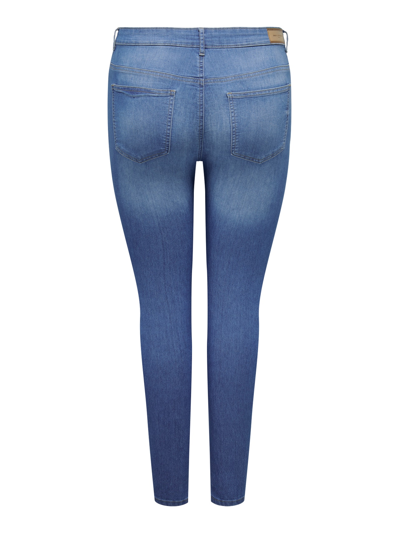 ONLY Curvy CARFlake high-waist Skinny jeans -Medium Blue Denim - 15276298