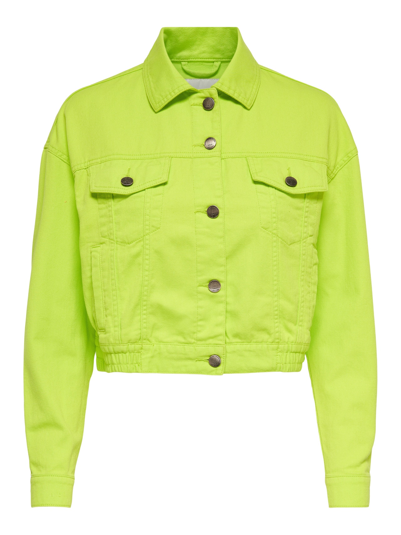 ONLY Cropped button jacket -Lime Punch - 15276301