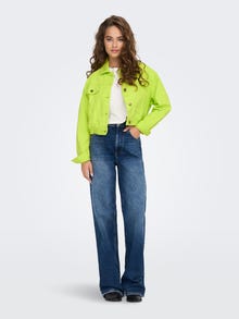 ONLY Cropped button jacket -Lime Punch - 15276301