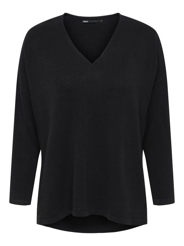 ONLY Petite V-neck Knitted Pullover - 15276466