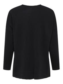 ONLY Petite V-neck Knitted Pullover -Black - 15276466