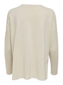 ONLY V-Neck Petite Pullover -Pumice Stone - 15276466
