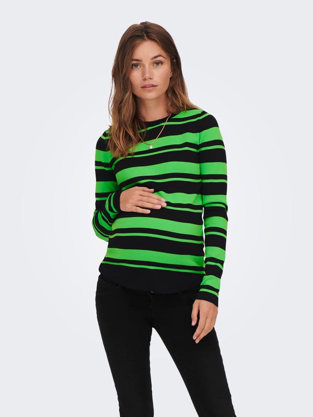 ONLY Mama Striped Knitted Pullover - 15276525