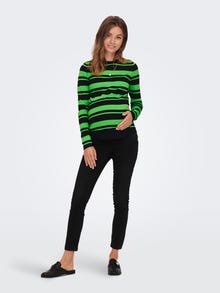 ONLY Mama Striped Knitted Pullover -Black - 15276525