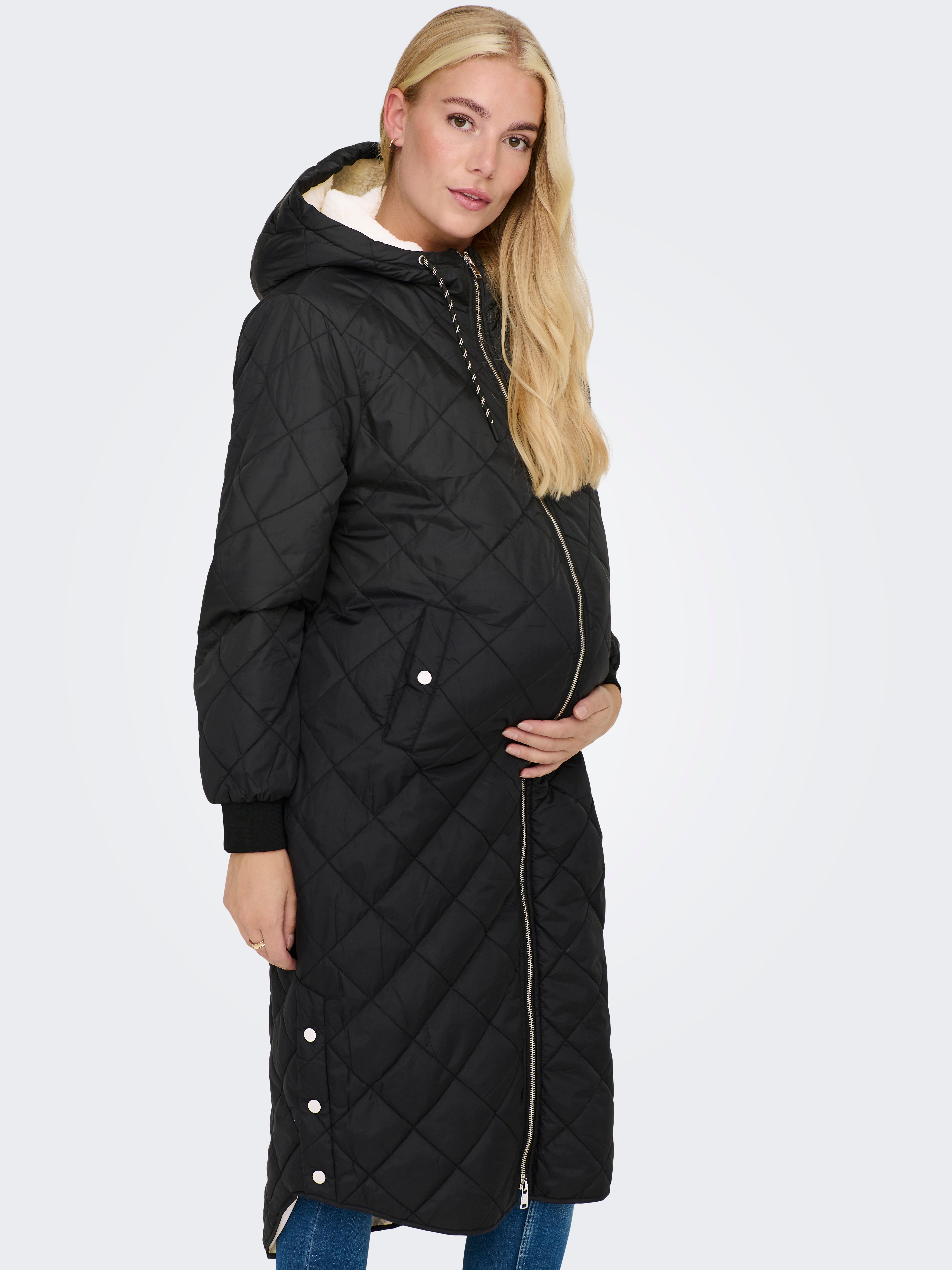 quilted maternity coat