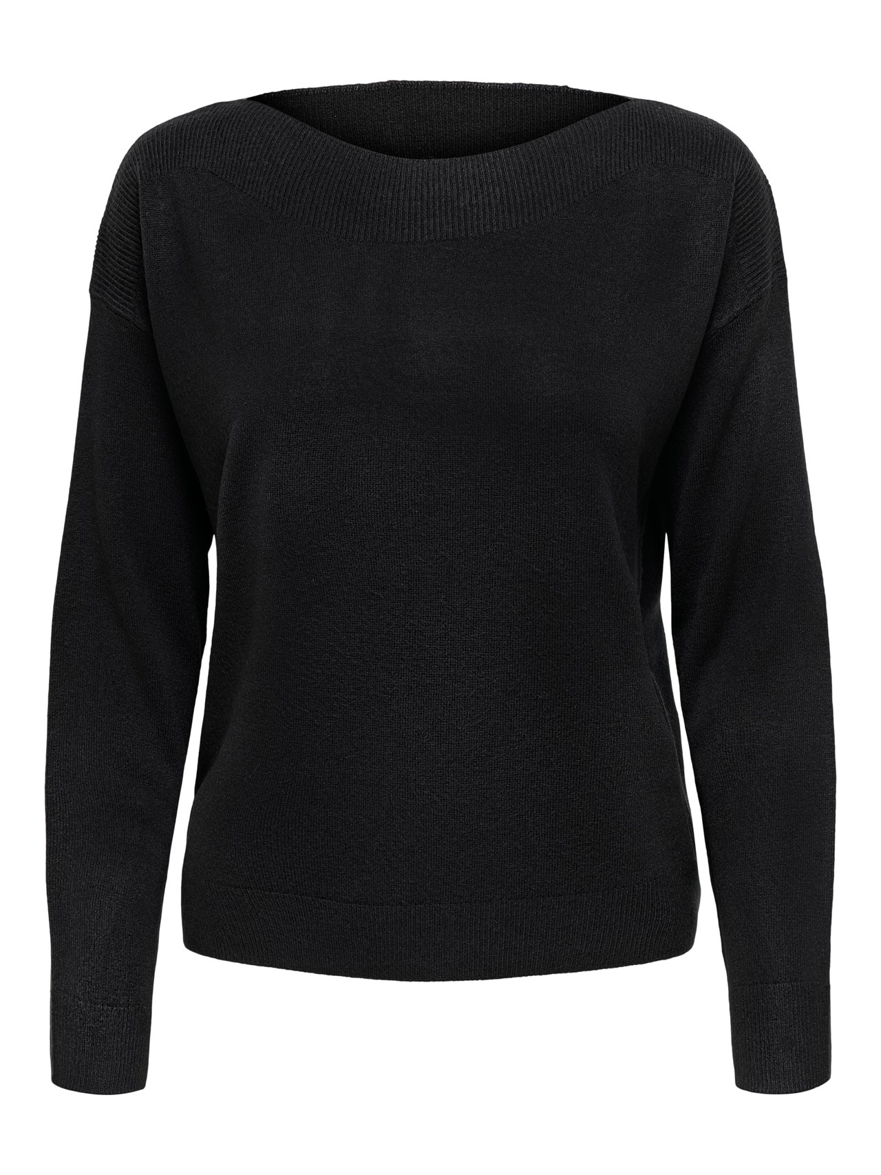 ONLY Tall Boatneck knitted pullover -Black - 15276563